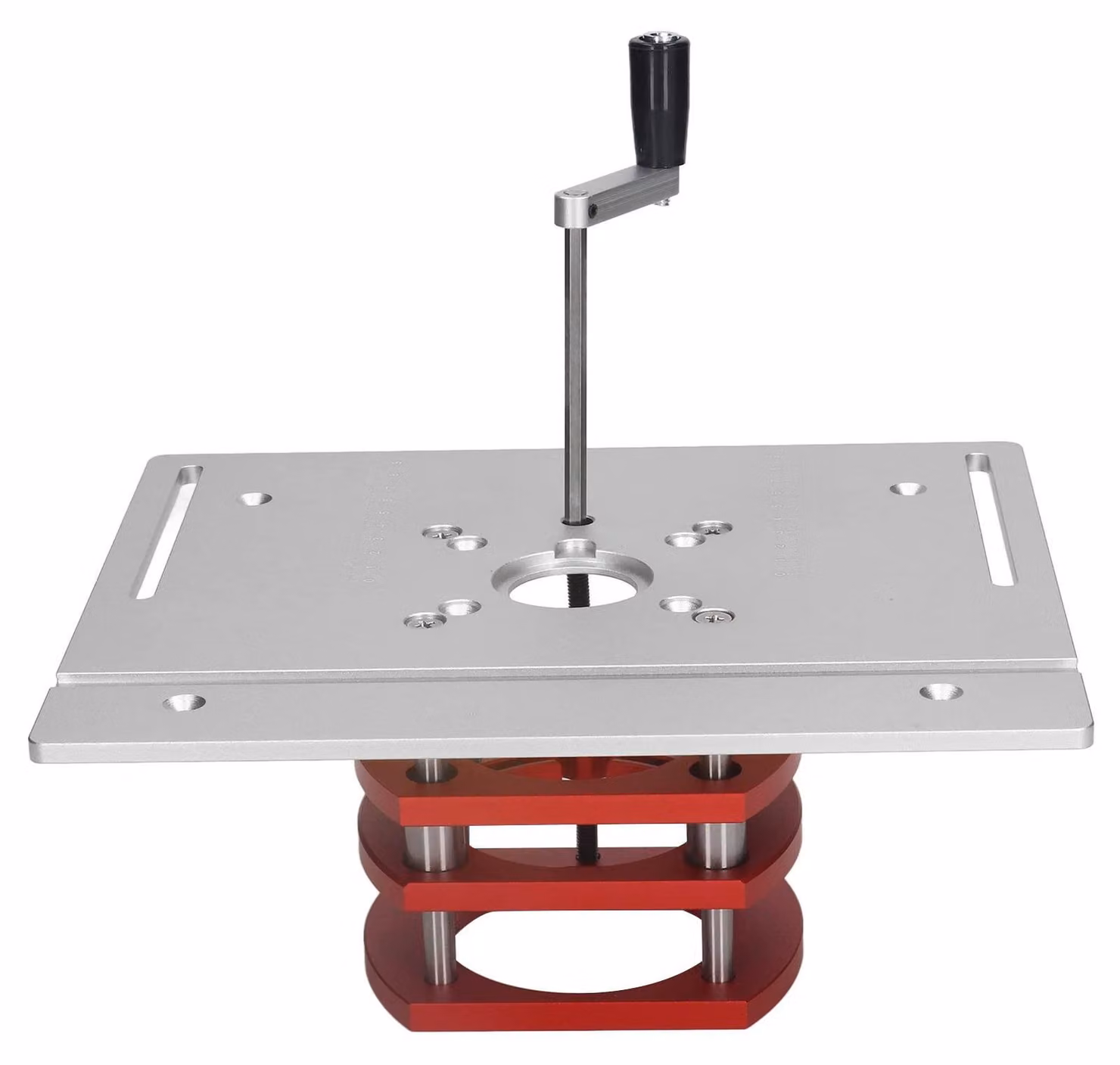 Tavolo per router con sistema di sollevamento manuale - Regolabile - Argento - Tavolo per seghe a frese - Lavorazione del legno - Fai da te