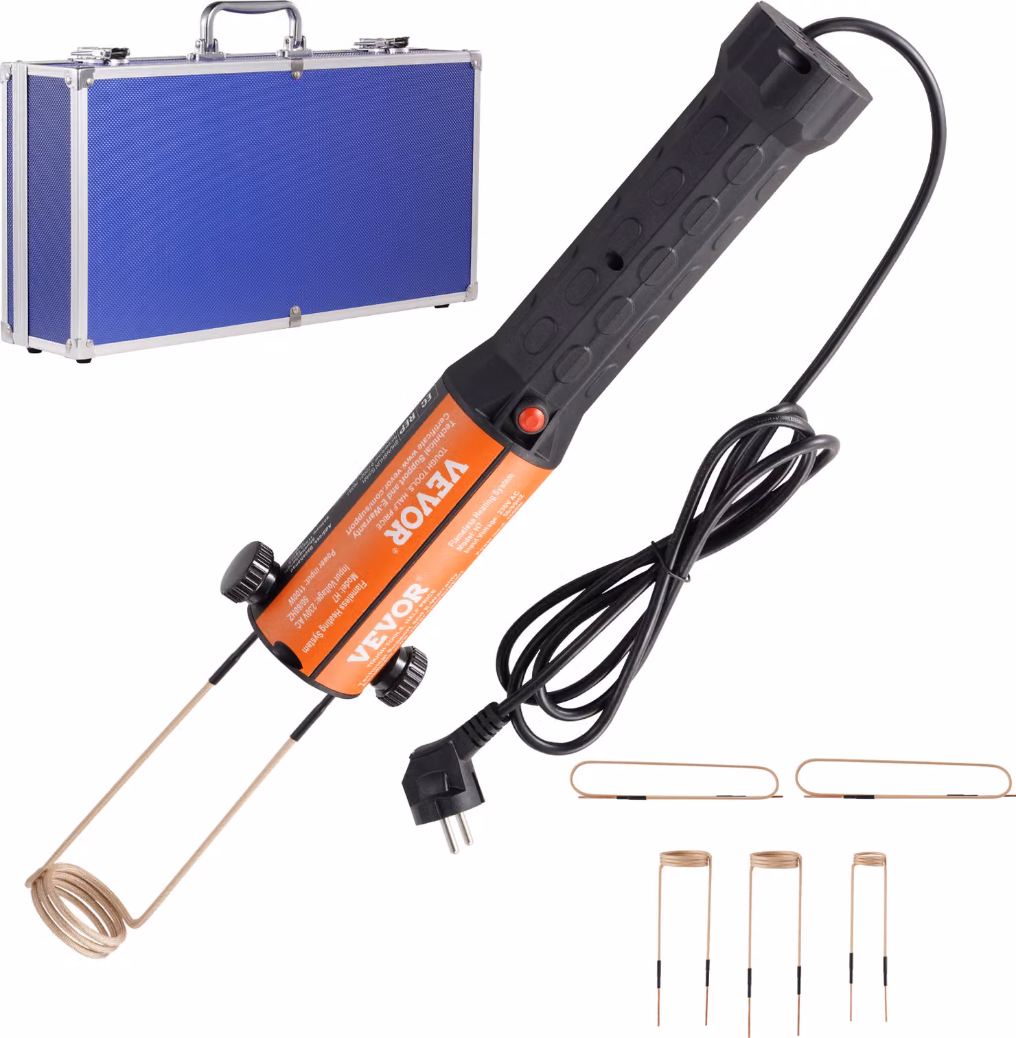Set di riscaldatori a induzione magnetica VEVOR, riscaldatore a induzione da 1 kW, riscaldatore a induzione per bulloni con 10 bobine a induzione, smontabulloni a induzione per la rimozione di bulloni e dadi
