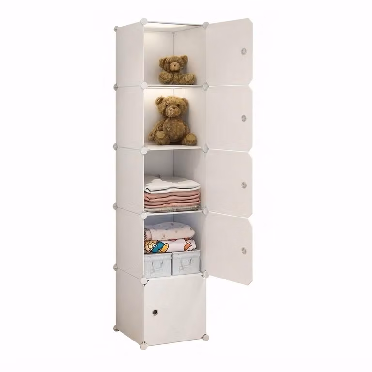 Armadio modulare scaffale armadio guardaroba bianco