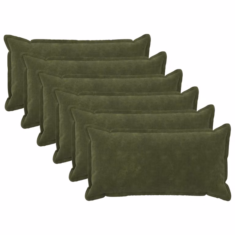 vidaXL Cuscino con cuscino HOUTEN 6 pz Verde Fleece in microfibra