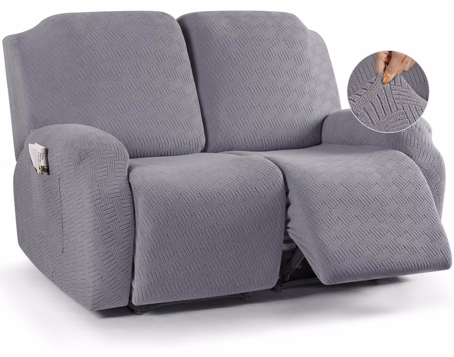 Copertura per sedia modello "Relax" in tessuto Jacquard, con braccioli