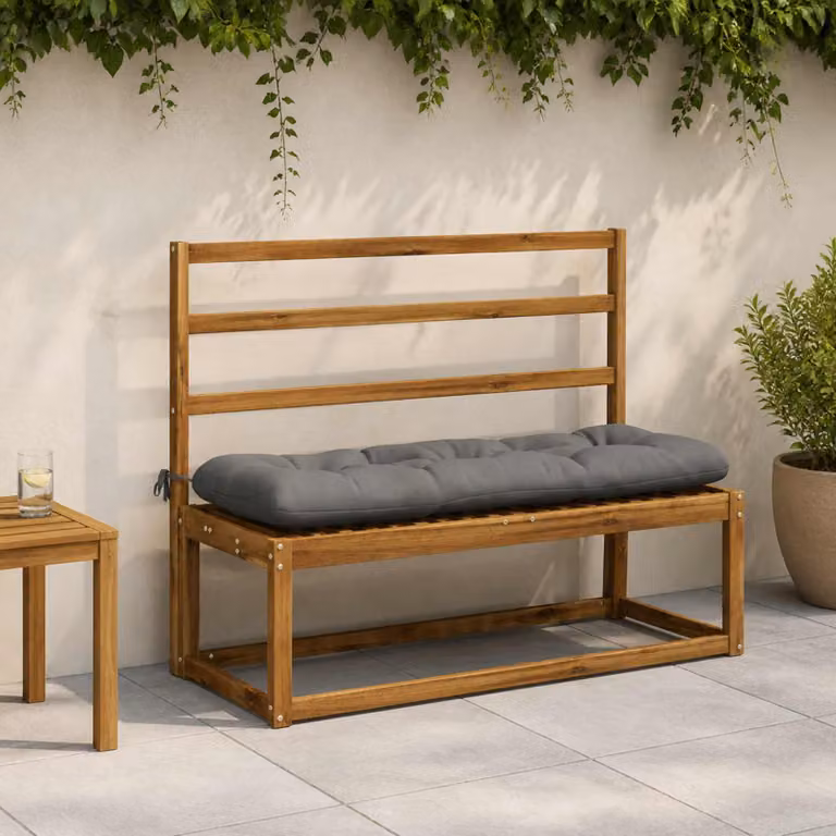 Cuscino per panchina vidaXL VIANEN in poliestere grigio con rivestimento rimovibile e resistente ai raggi UV