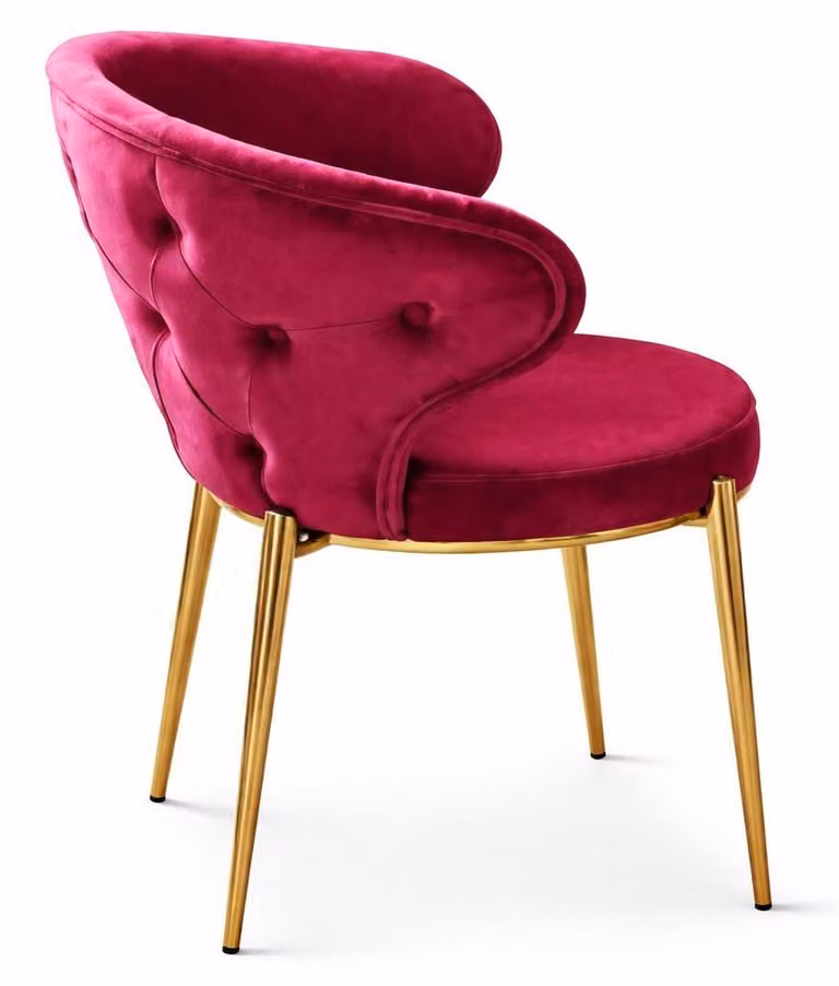 Sedia, stile moderno, colore rosso, nuova, rivestita in tessuto, adatta per la sala da pranzo, confortevole, versatile