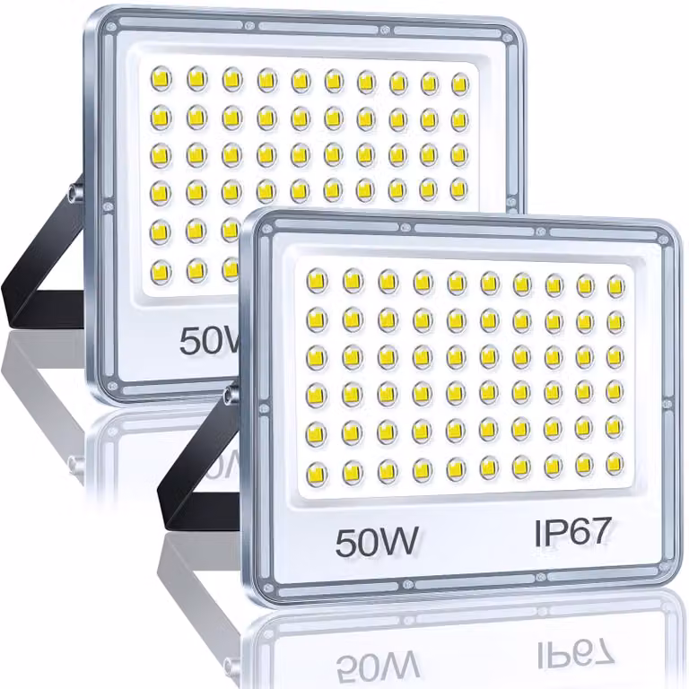 Fari LED da esterno, 50 W, confezione da 2, 5000 lumen, grado di protezione IP67, luce bianca fredda