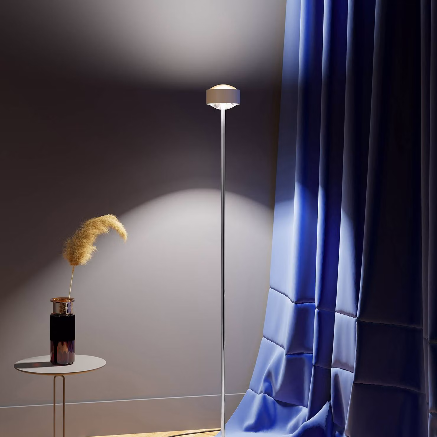 Top Light Lampada da terra a LED Puk Maxx Eye Floor, dimmerabile, Cromo / Argento, Soggiorno / Sala da pranzo, Metallo, Design, Lampada LED da terra