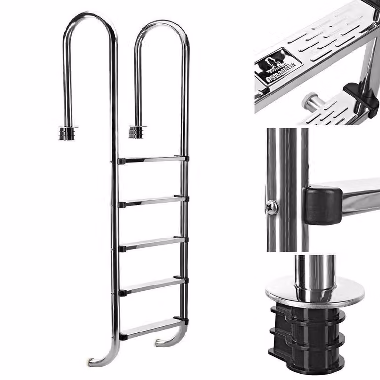 Bc-elec - PL004 Scaletta per piscina a 4 pioli in acciaio inox 304SS, 183 cm, scaletta per piscina a 4 gradini.