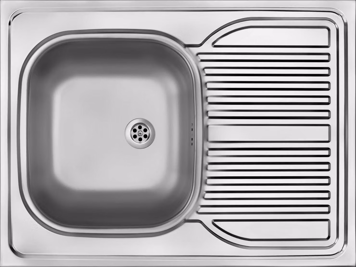 1-bowl steel sink with drainer - overlay
