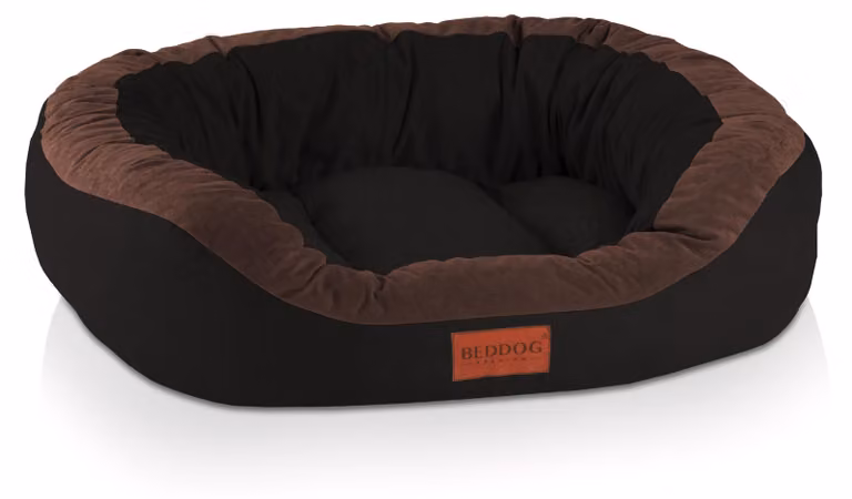 Cuccia per cani BedDog PRINS PREMIUM in resistente tessuto Alicante, BLACK-FIELD (nero/marrone), L