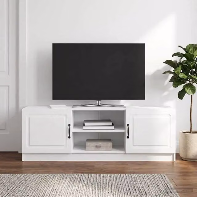 Mobile TV moderno vidaXL bianco lucido in legno MDF L: 150 cm, P: 31 cm, H: 47 cm – 1
