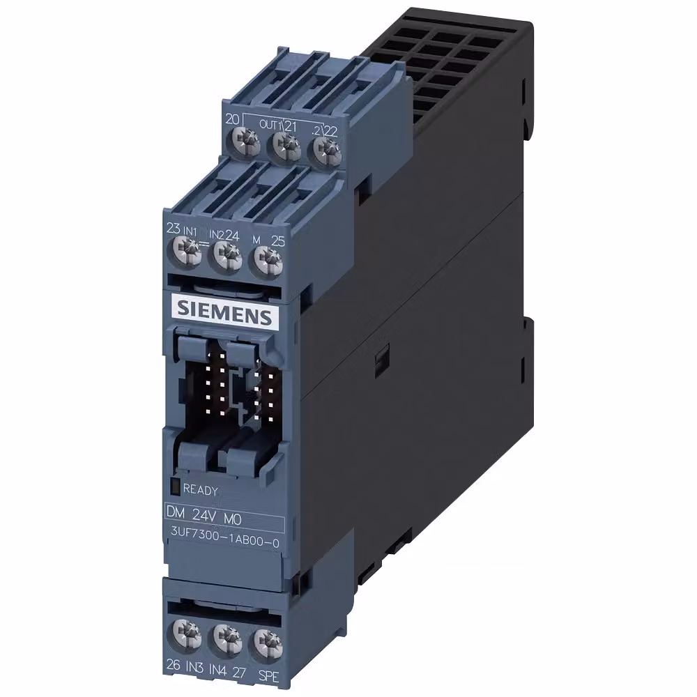 Modulo digitale Siemens, 4 ingressi e 2 uscite a relè, tensione di ingresso 24 V CC, uscite a relè 3UF73001AB000