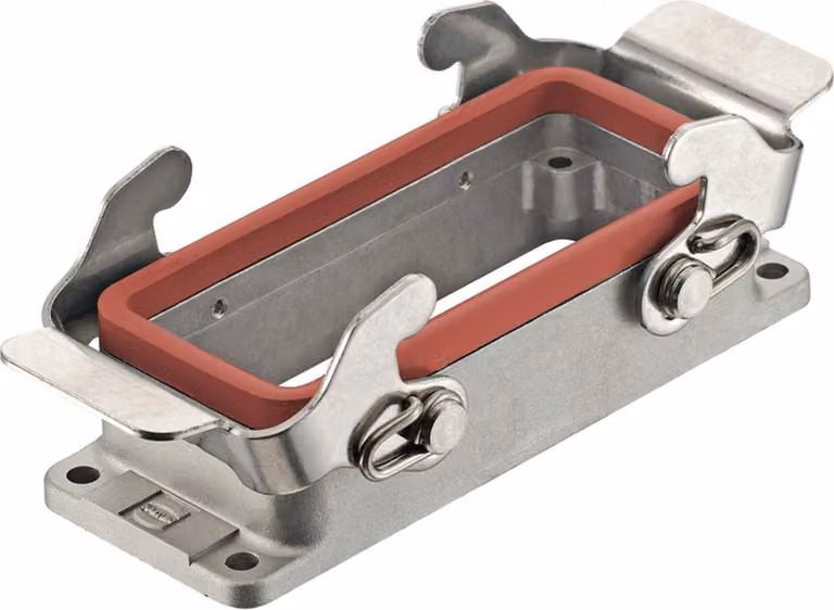 HARTING Han 16B Custodia di montaggio per alte temperature bassa con 2 staffe trasversali - 1 pezzo