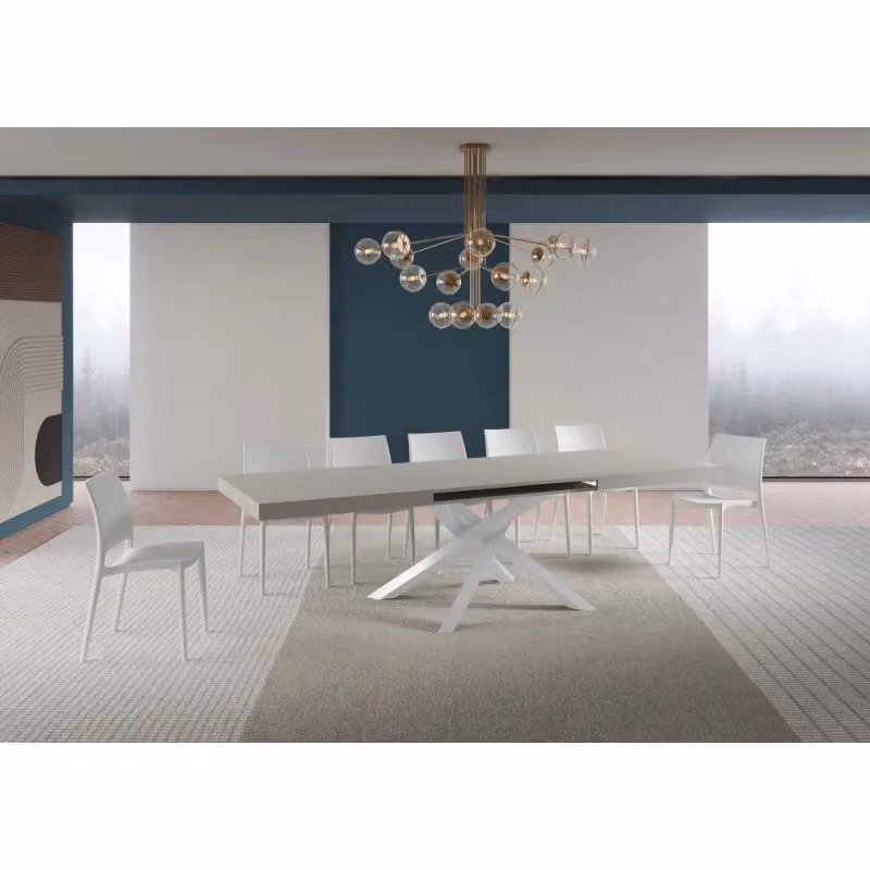 Tavolo allungabile moderno ITAMOBY Volantis con telaio bianco e piano in MDF laminato, L: 180-440 cm, P: 90 cm – 2