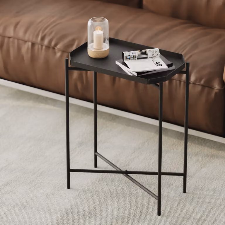 Skye Decor, Shb-009, tavolino, 100 % METALLO, nero, 26 x 40 x 56 cm