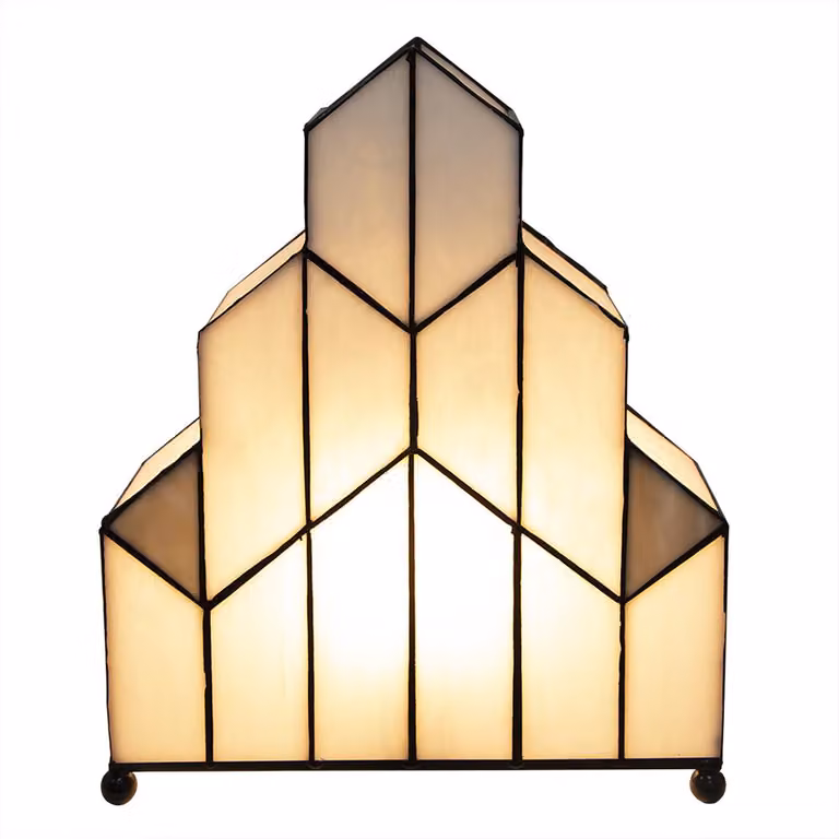 Clayre & Eef Lampada da tavolo Tiffany 30x4x25 cm Vetro bianco