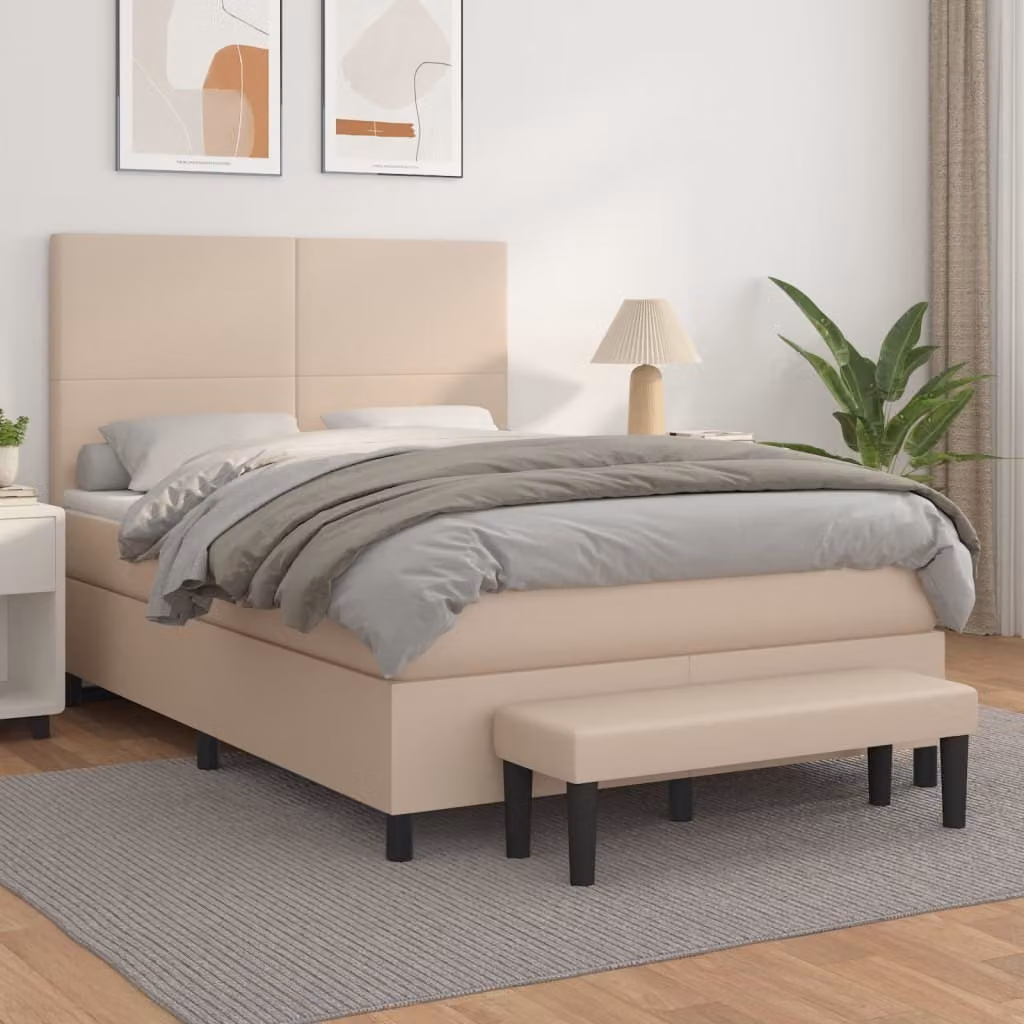 Maison Exclusive - Materasso per letto boxspring Cappuccino-Marrone 140x190cm Pelle finta