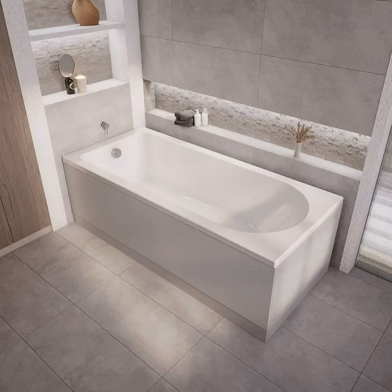 Vasca da Bagno Moderna a Estremità Singola - Scelta di Dimensioni e Pannelli - Covelly