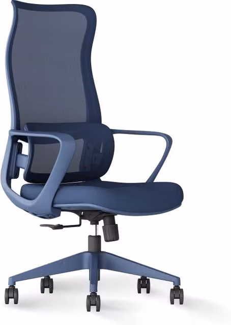Sedia studio Hispanohogar altezza regolabile in tessuto blu