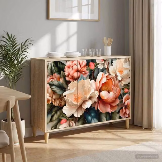 Credenza moderna BORNE vidaXL in legno MDF color marrone L/P/H: 102 x 33 x 75 cm