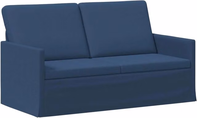 Divano a 2 posti moderno vidaXL in tessuto blu con struttura in metallo L: 150 cm, P: 81 cm, H: 82 cm – 1