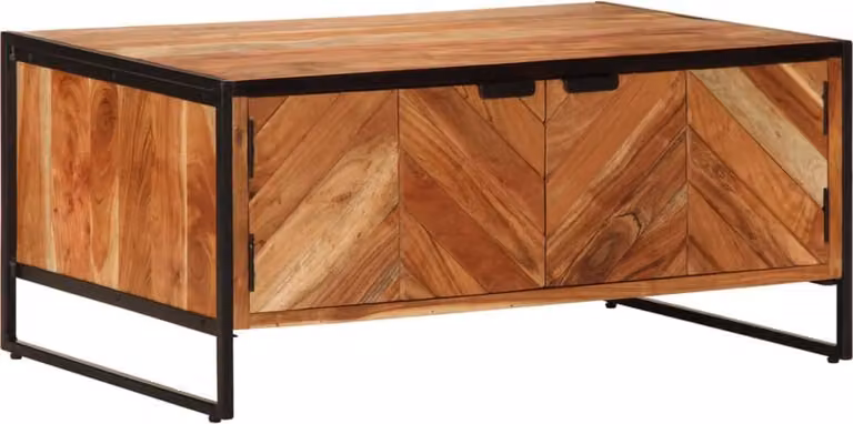vidaXL Tavolino 90x55x40 cm in legno massiccio di acacia
