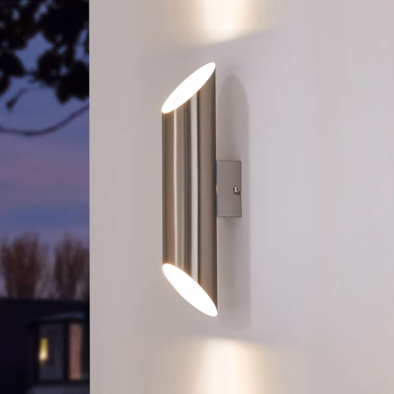 EGLO Applique da esterni a LED Agolada, Alluminio / Grigio / Zincato, Acciaio Inox, Moderno, Applique LED da esterni