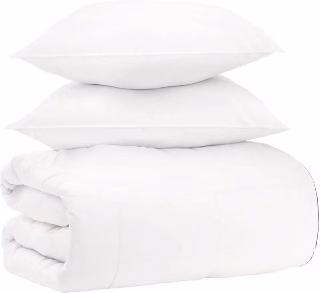 Set di 3 piumoni e cuscini vidaXL in bambù bianco, traspirante e termoregolatore, L/P/H: 200 x 220 cm