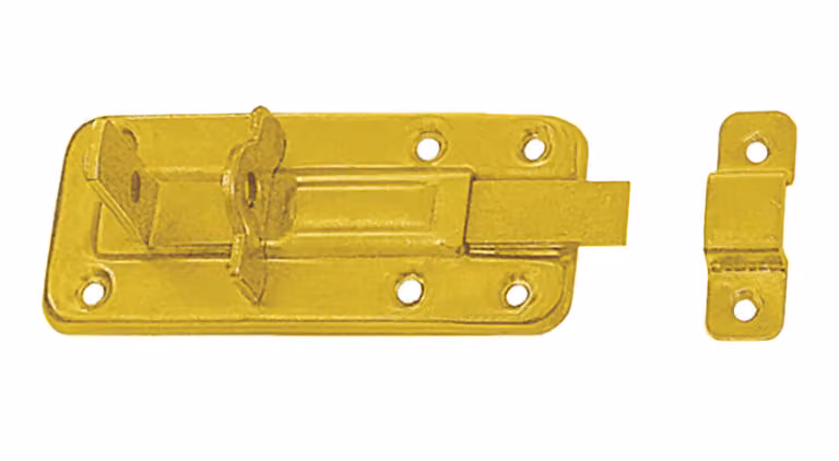 Catenaccio con occhiello e maniglia piatta 120x46x6,0mm zincato giallo