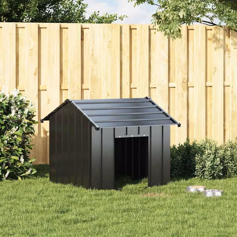 vidaXL Casetta per Cani con Tetto 85x107x81 cm Acciaio Zincato