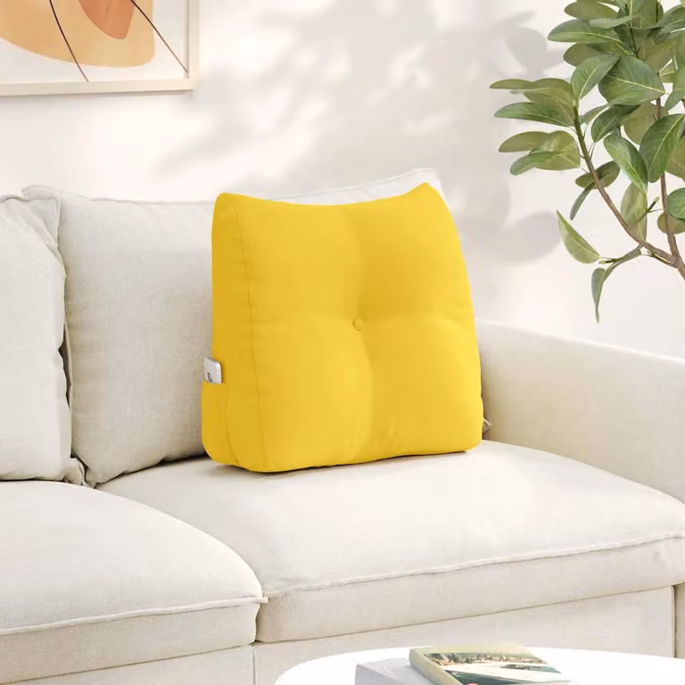 Cuscino per schiena ergonomico vidaXL Giallo con rivestimento rimovibile L/P/H: 45 x 24 x 50 cm
