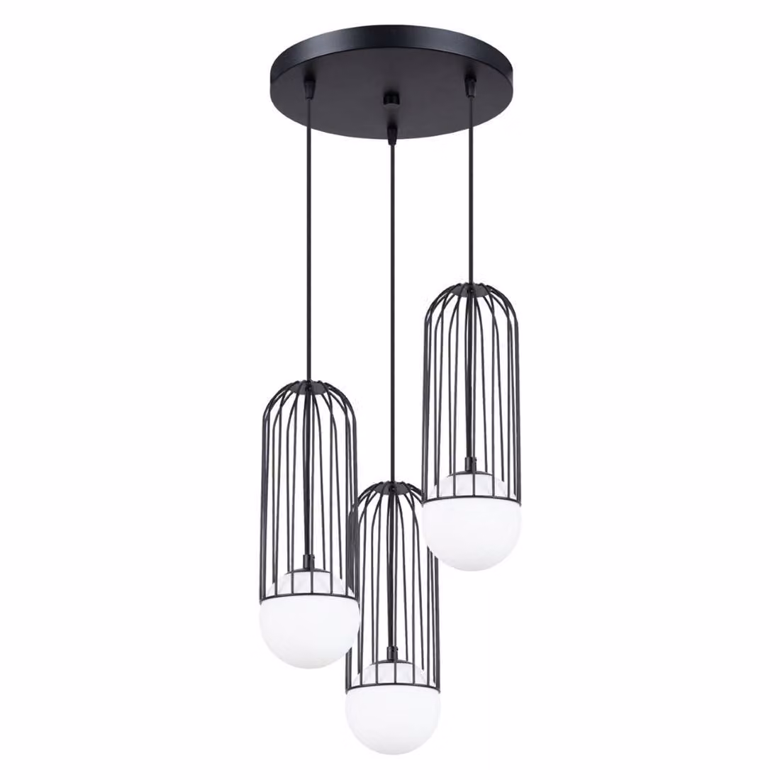 Lampada a sospensione BRINA 3P nero 3xG9 8W acciaio 115x34x34cm Sollux Lighting