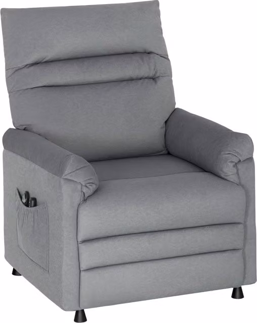 Poltrona Reclinabile con Riscaldamento, 8 Punti Massaggio e 5 Modalità 82x99x106 cm in Tessuto Effetto Velluto Grigio