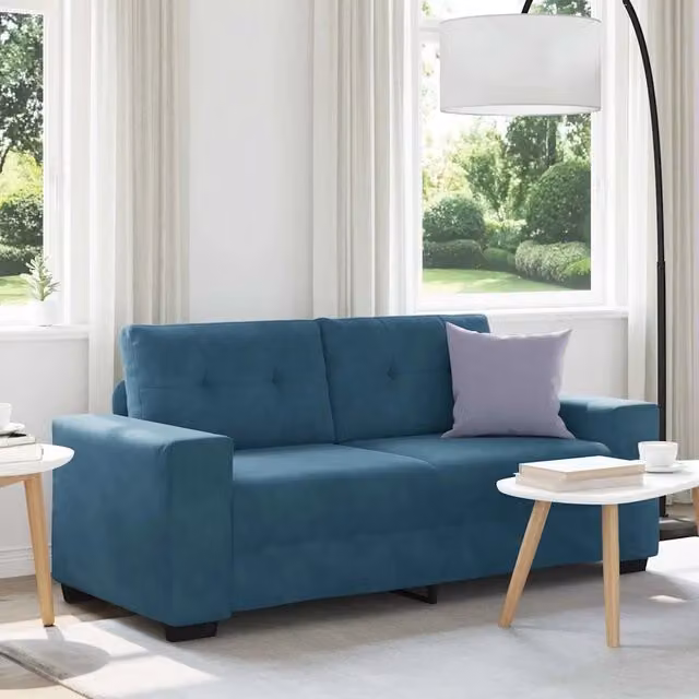 Divano Divanetto Blu 180x77x82 cm in Velluto 4105131