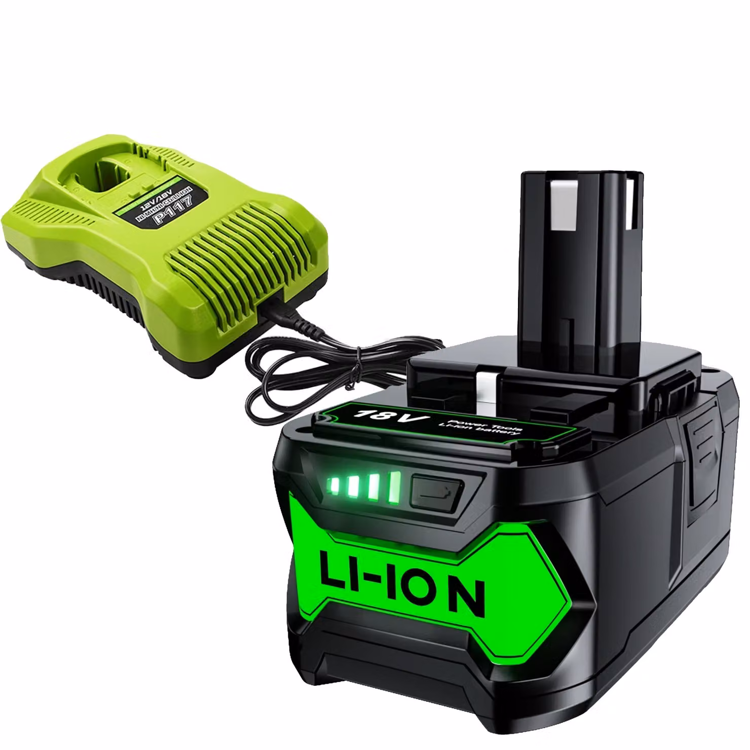 batteria 9000mAh per utensili Ryobi, 18V Li-Ion, opzione alta capacità, 1Ps 6.0 con caricabatterie