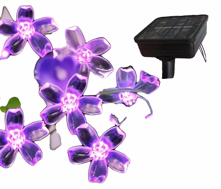 Ghirlande luminose a energia solare, design ecologico, facile installazione, viola, 12 m, 100 LED