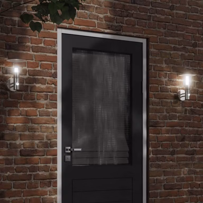 Applique da esterno vidaXL in acciaio inox argento con sensore di movimento e protezione IP44
