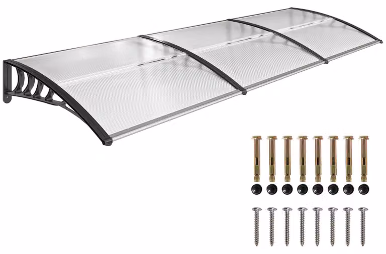 Tenda per porta d'ingresso - Tenda a forma di arco - 90 x 295 cm - Protezione UV - Copertura massima ≤5 m² - Bianco