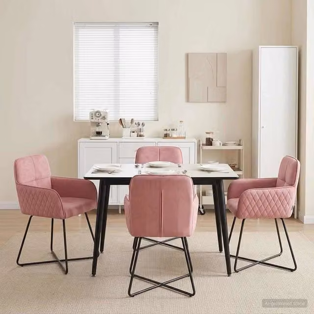 Sedie da pranzo 4 pz Velluto Rosa 59 x 56,5 x 86 cm 3428212