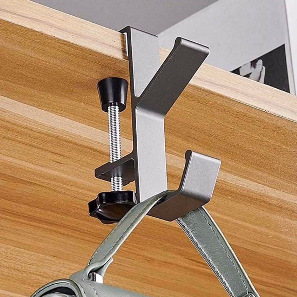 Supporti regolabili per cuffie da scrivania - 2 pezzi - Ganci doppi - Porta cuffie da scrivania - Accessori per scrivanie da studio - Organizer per scrivanie da computer