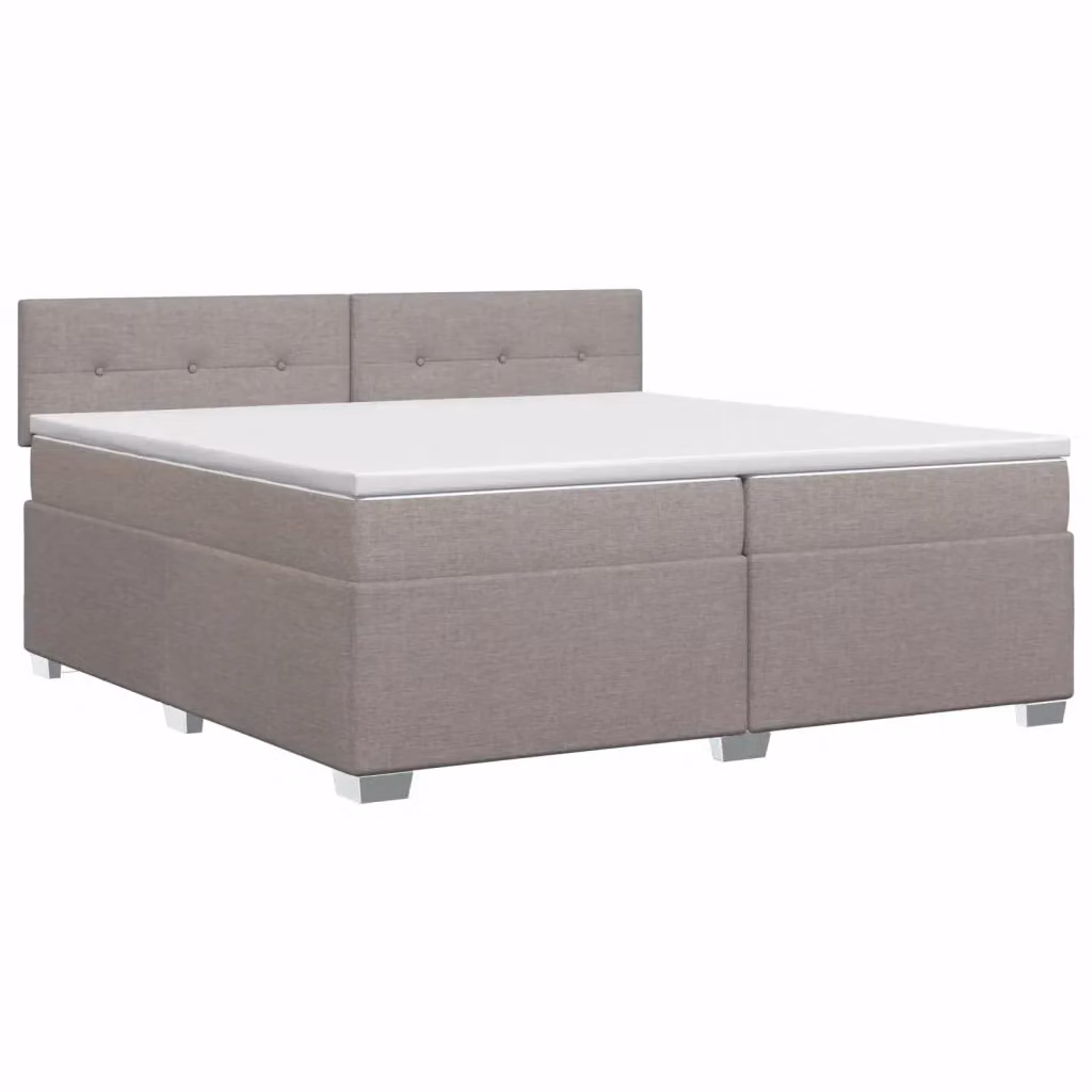 Letto box spring con materasso ibrido vidaXL in tessuto Tortora L/P/H: 200 x 200 x 100,5 cm – 2
