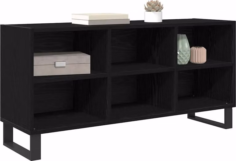 Mobile TV Rovere Nero 103,5 x 30 x 50 cm Legno multistrato