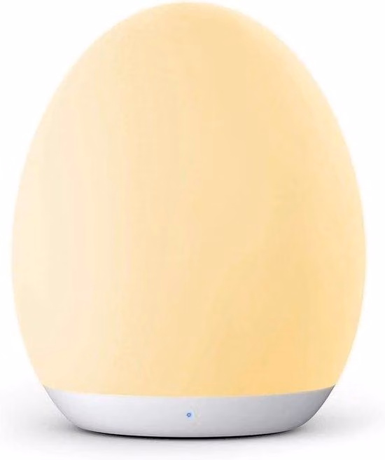 Lampada da notte a LED - con modalità di cambio colore - regolazione dell'intensità luminosa - ricaricabile - lampada da notte a forma di uovo - con timer da 1 ora - comando touch - bianco
