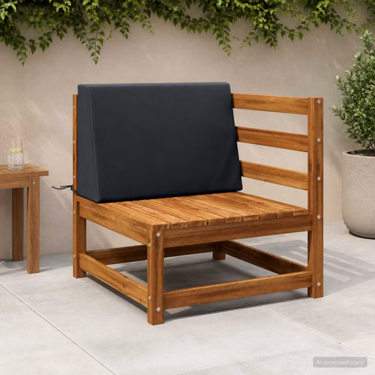 vidaXL Cuscino schienale e seduta SOEST in poliestere, Blu scuro e Nero, L 60 x P 40 x H 20 cm