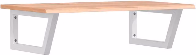 Ripiano a parete per lavabo moderno in rovere e metallo laccato, bianco e marrone