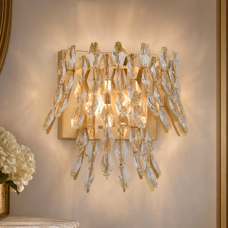 Searchlight Applique da parete Monarch, dimmerabile, Ottone / Oro, Soggiorno / Sala da pranzo, Metallo, Applique