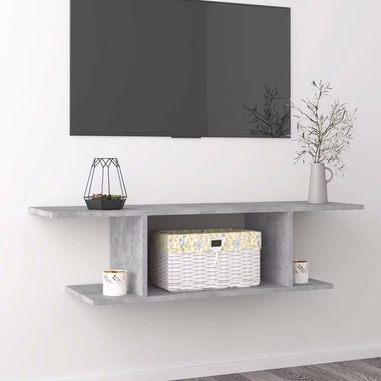 vidaXL Mobile Porta TV a Parete Grigio Cemento L: 103 cm, P: 30 cm, H: 26,5 cm