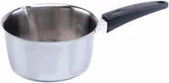 Casseruola conica in acciaio inox Rivadossi con manico in bachelite e beccuccio per versare, diametro 16 cm, argento e rosso – 1