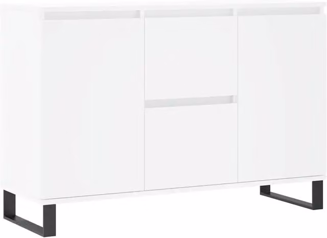 Credenza moderna bianca in legno multistrato per sala da pranzo L: 101,5 cm, P: 35 cm, H: 70 cm
