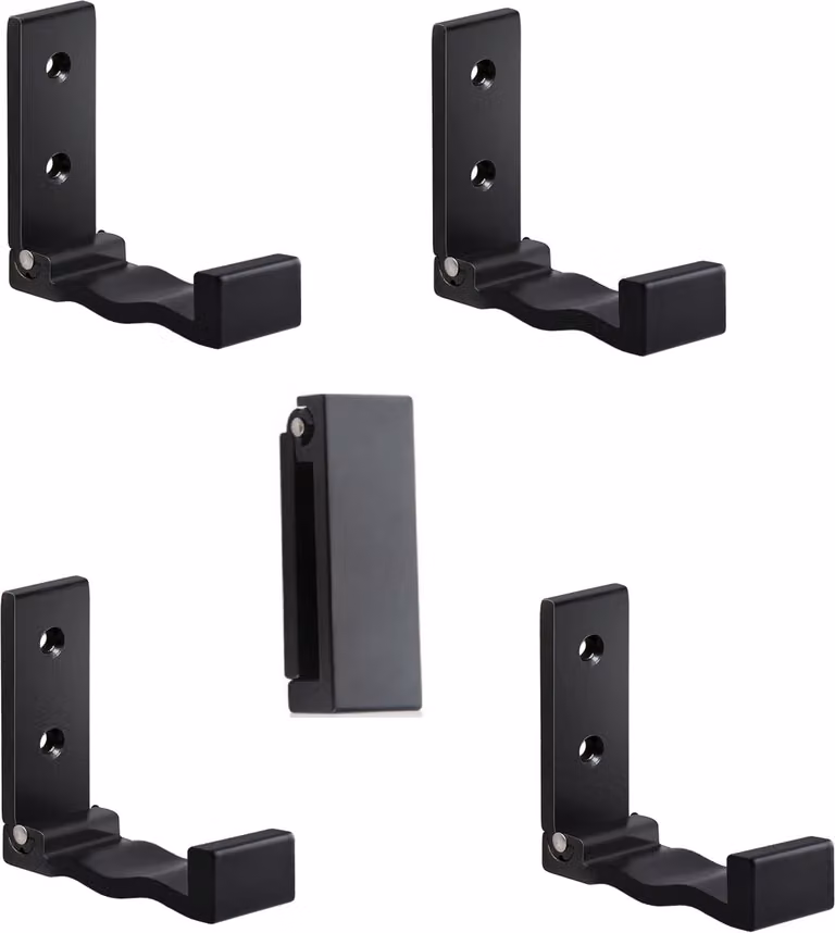 5 pezzi gancio pieghevole multifunzionale | gancio da parete pieghevole | gancio per asciugamani da parete a 90° gradi | supporto per cuffie - colore [nero] - gancio per cappotto in lega di alluminio | gancio per armadio | gancio per asciugamani da parete
