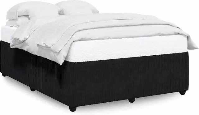 Letto matrimoniale | Letto per adulti | Giroletto senza Materasso Nero 160x200 cm in Velluto