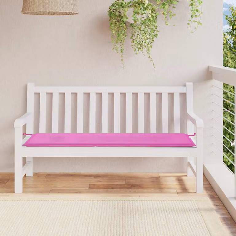 vidaXL Cuscino per Panca da Giardino Rosa in Tessuto Oxford, L 150 x P 50 x H 3 cm